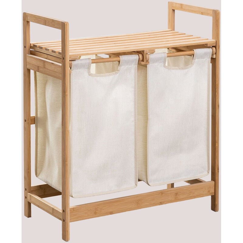 Panier à linge en bambou Joesh Sklum Blanc ↑74 cm
