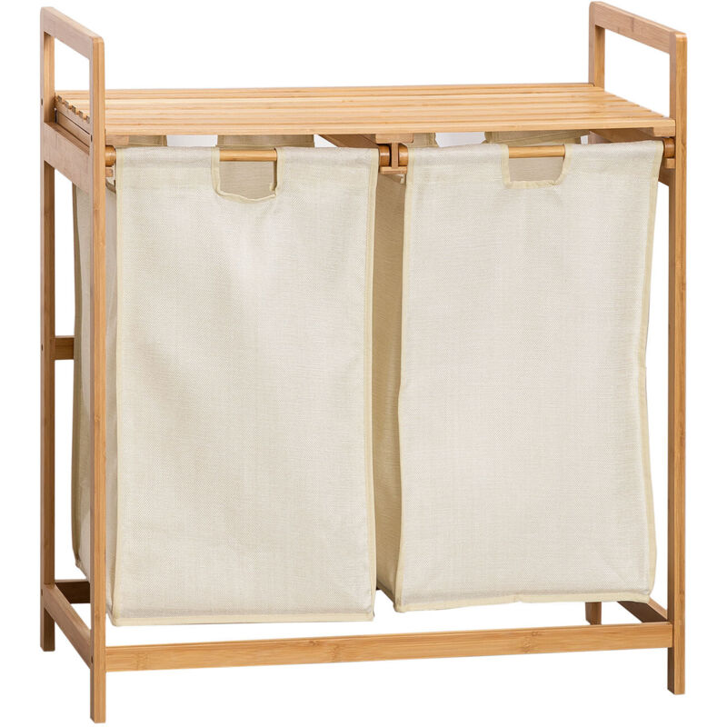 Panier à linge en bambou Joesh Sklum Blanc ↑85 cm
