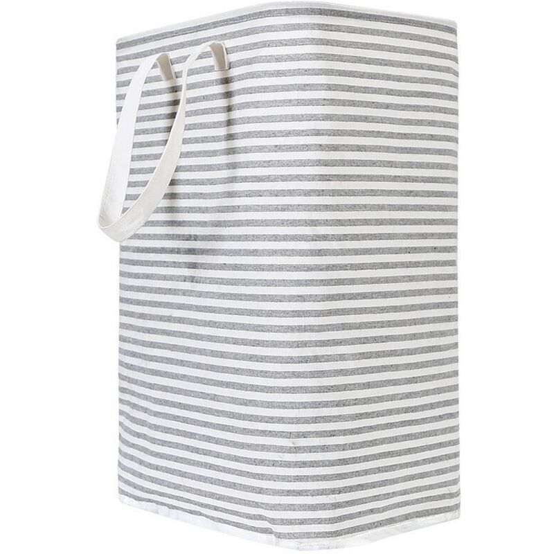 Panier linge pliable 75 L gris – Poignées longues, chambre, jouets
