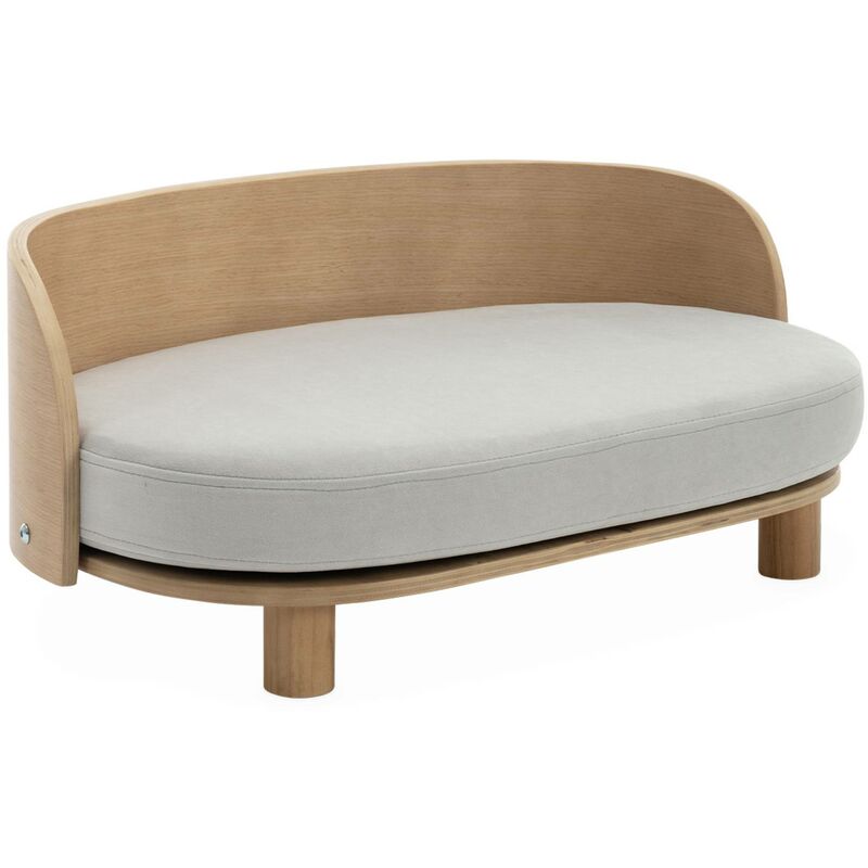 Sweeek - Panier gris clair pour chien et chat. lit pour animaux en bois