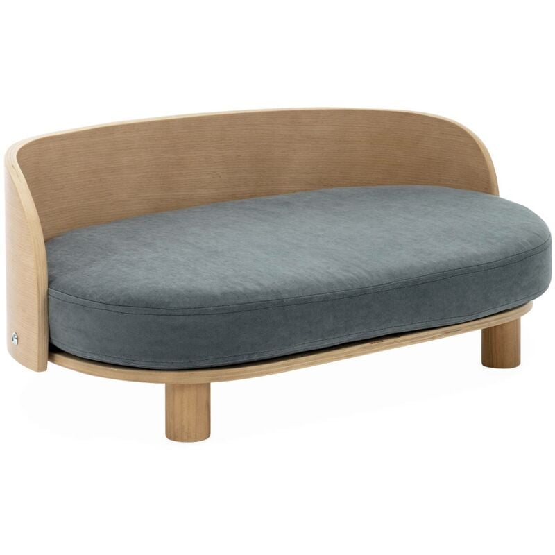 Sweeek - Panier gris foncé pour chien et chat. lit pour animaux de compagnie. en bois