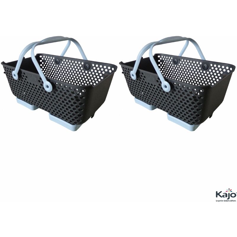Panier Lot de 2 paniers Kajo 15L Gris / Bleu Pastel