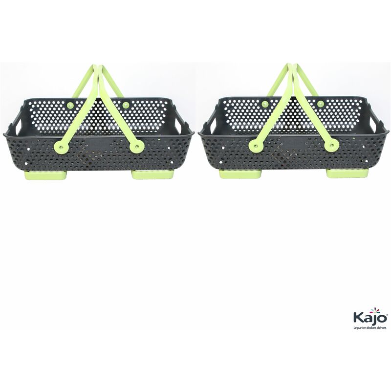 Panier Lot de 2 paniers Kajo 20L Gris / Tilleul