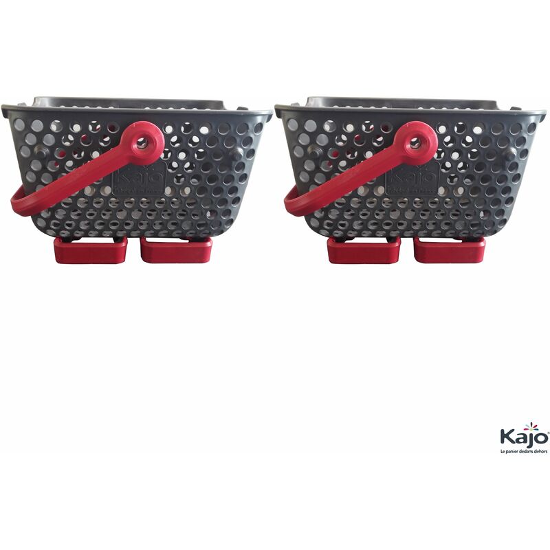 Panier Lot de 2 paniers Kajo 4L Gris / Cerise