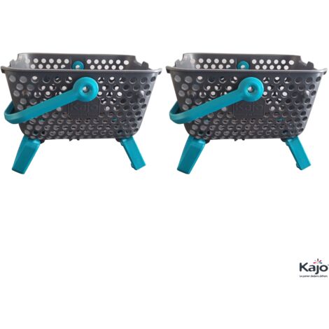 Panier Lot de 2 paniers Kajo 4L Gris / Turquoise