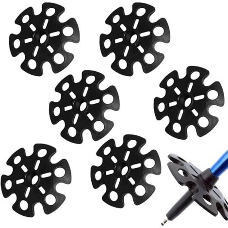 Panier Neige Pour Baton De Randonnee - Diametre 86 mm - Trou Central 13 mm - Hauteur 18 mm - En Plastique - Compatible Avec La Plupart Des Batons Outdoor - 6 Unites