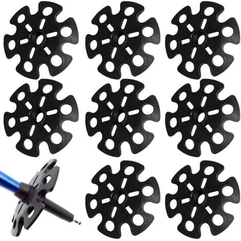 Panier Neige Pour Baton De Randonnee - Diametre 86 Mm - Trou Central 13 Mm - Hauteur 18 Mm - En Plastique - Pour Terrains Neigeux Et Boueux - Lot De 8