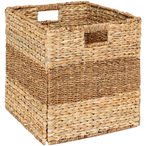 Panier Ninon roseau beige 38x38cm - Atmosphera créateur d'intérieur