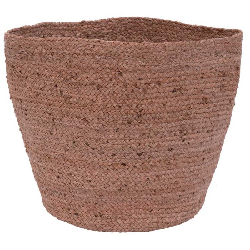 Panier ou cache pot coloris rose 100 % jute grande taille