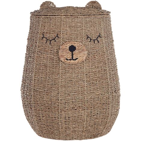 Panier Ours Rangement Stockage Tressage en Herbier Marin Fulan