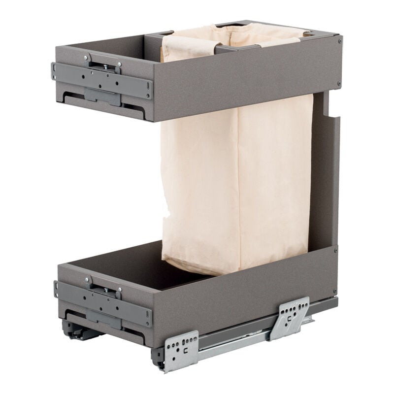 Panier pain et bouteilles anthracite - Modèle : Lamina - Largeur : 264 mm - Matériau : Tôle - Pour caisson de largeur : 300 mm - Version : Pleine