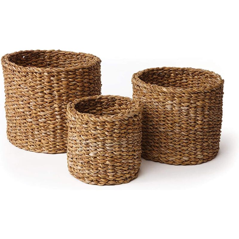 Panier Petit panier rond en jonc de mer, lot de 3