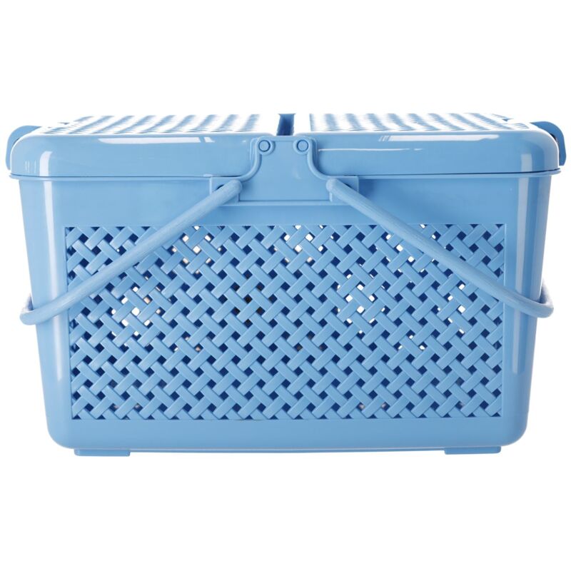 Panier pique-nique fermé - rectangulaire bleu, PRODUIT POLONAIS