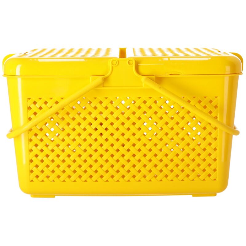 Panier pique-nique fermé - rectangulaire jaune, PRODUIT POLONAIS