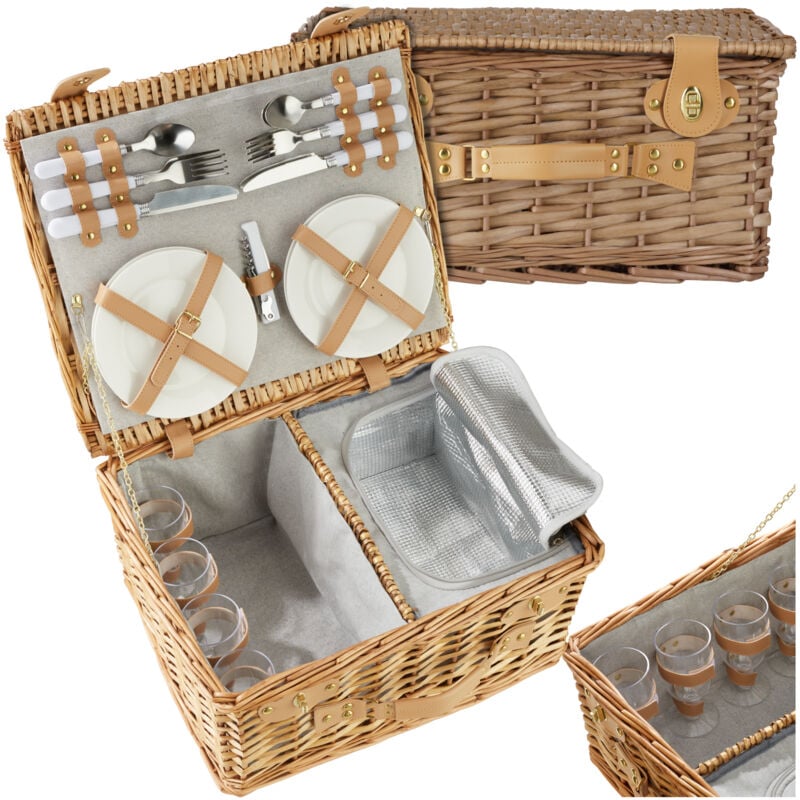 Tectake - Panier pique-nique föhr pour 4 personnes -