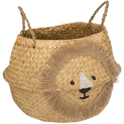 Panier pliable lion en roseau D35cm - Atmosphera créateur d'intérieur