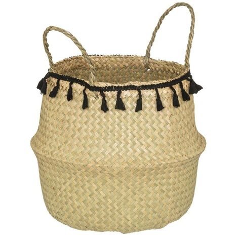 Panier pliant roseau Alina noir D30