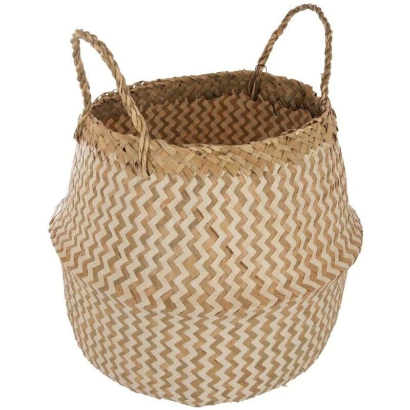Panier Pliant Scalpers coloris naturel/blanc, 37,5x40 cm avec tressage osier - 'home' - Blanc naturel