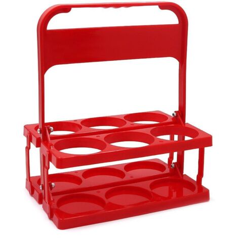 Panier porte-bières pliable et portable en plastique rouge