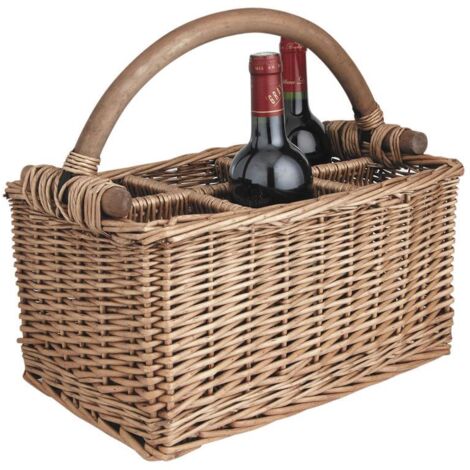 Panier porte-bouteilles en osier