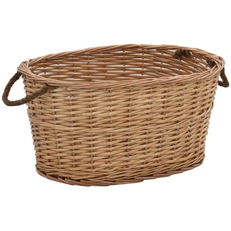 Panier Porte Bûches intérieur 58 cm de long Idéal rangement bois de chauffage - Marron Foncé