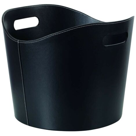 Panier Porte Bûches noir en simili Moderne Idéal rangement bois de chauffage