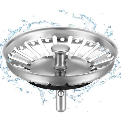 Panier pour Bonde Evier Cuisine 84 mm - épaissi Acier Inoxydable Bouchon d'Evier de Cuisine - Crépine Evier Anti Colmatage avec Attrape Cheveux et Filtre pour éviers de Cuisine