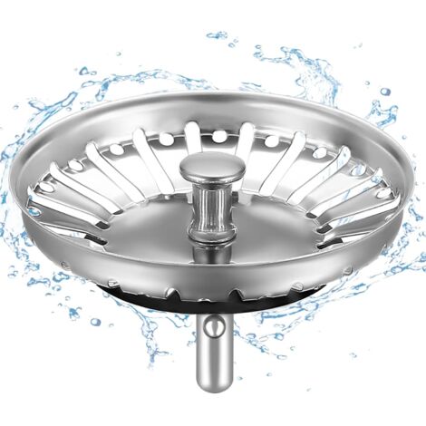 Panier pour Bonde Evier Cuisine 84 mm - épaissi Acier Inoxydable Bouchon d'Evier de Cuisine - Crépine Evier Anti Colmatage avec Attrape Cheveux et Filtre pour éviers de Cuisine
