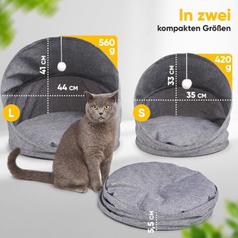 Panier pour chat 2 en 1, taille L, gris