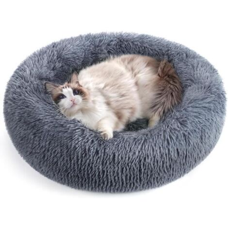 Panier pour chat/chien - - Rond - 60cm - Gris Foncé - Lavable