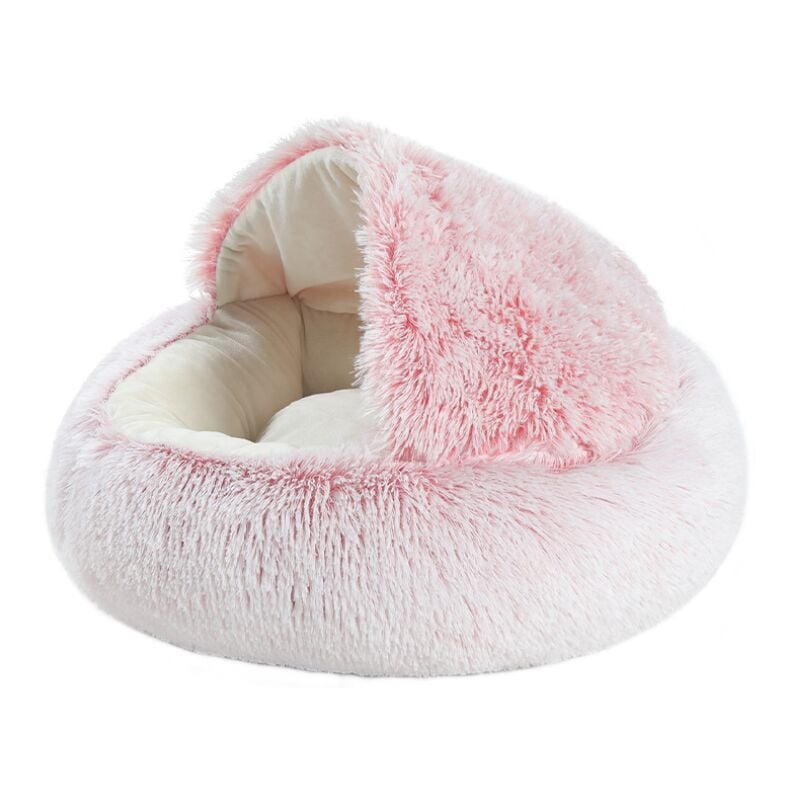 Panier pour Chat Moelleux Anti Stress Extra Doux Lit Apaisant pour Chien Canapé xl Confortable Lavable Maison, Coussin,Antidérapant (50cm,Rose) Dolaso