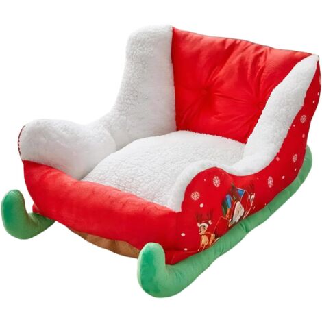 Panier pour Chat Panier Chien Chat en Forme De Traîneau De Noël Nid Doudou