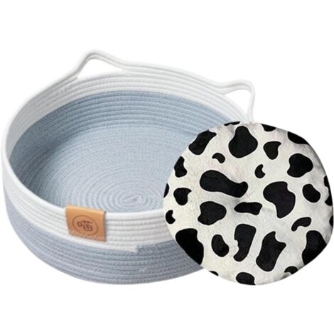 Panier pour Chats Corde De Coton Lavable Tressée avec Tapis