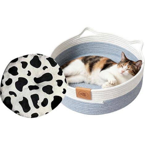 Panier Pour Chats Corde De Coton Pour Animaux Avec Tapis,Lit Et Panier