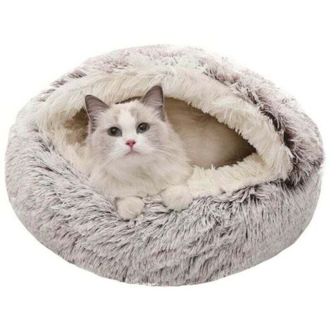 Panier pour chien et chat 80 cm gris clair panier rond doux et chaud pour chat,