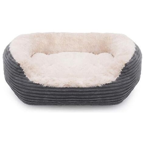 Panier pour chien et chat de taille moyenne, lavable en machine, ultra doux et confortable, gris