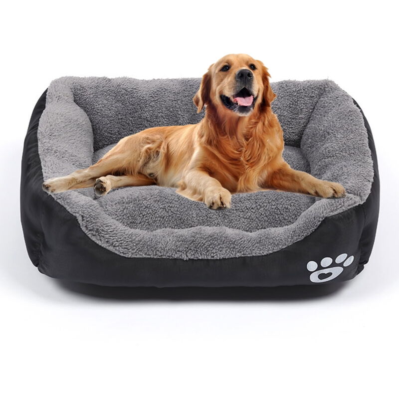 Panier pour chien, matelas lavable et confortable, rectangulaire et chauffant, pour petits, moyens et grands chiens et chats - l : 68 cm x 55 cm