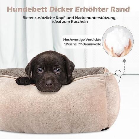 Panier pour Chien Moyen Taille, Lit Chien Lavable Pelucheux, Antidérapant Coussin Anti-anxiété Doux Confort pour Petit Moyen Chiens et Chats, 63x53x20cm