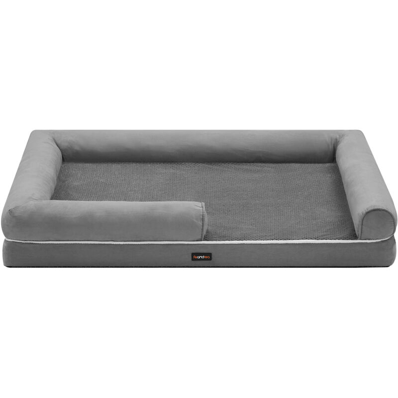 Panier pour Chien Orthopédique, Canapé, Lit pour Animaux, Rembourrage Moelleux, Bords Rehaussés, Housse Amovible et Lavable, 135 x 107 x 25 cm,