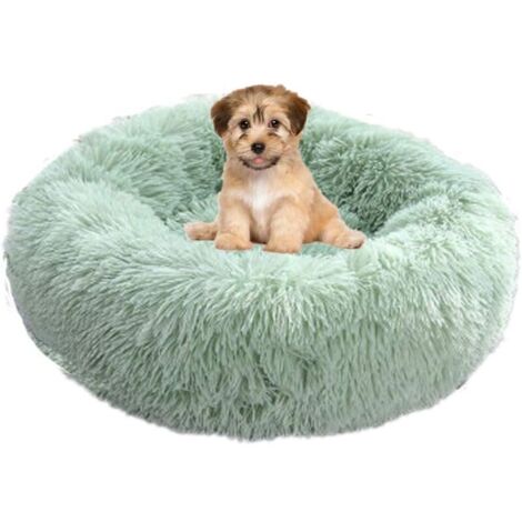 Panier pour Chien Panier pour Chat Rond Coussin de lit Moelleux pour Animaux de Compagnie Doux et Confortable, Chaud, imperméable,antidérapant et Lavable Coussin Chien Convient aux Chats,Chiens Vert c