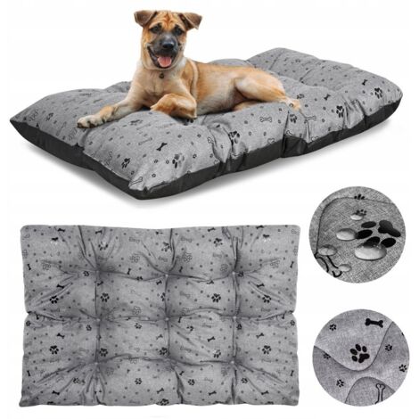 Panier pour chien PRESTIGE coussin 100x70 cm imperméable os noir