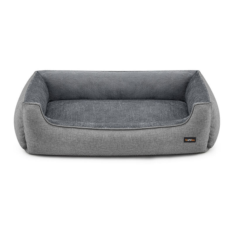 Panier pour Chiens, Lit pour Animaux, Canapé, en Tissu Façon Lin, Bords Rehaussés, Antiglisse, Housse Amovible Lavable, Taille xxl pour Grands