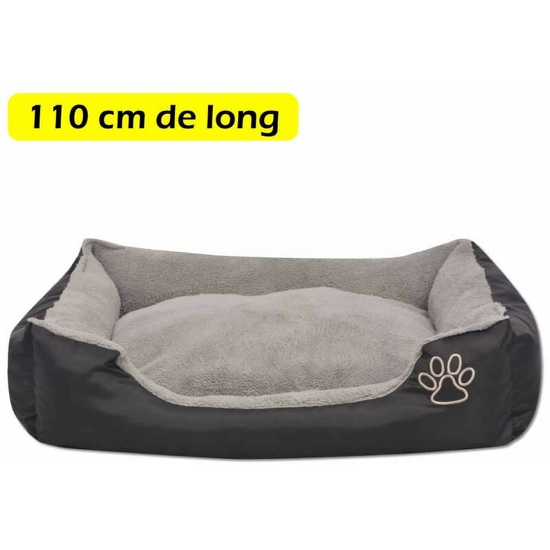 Panier pour Chiens. Rembourré, Noir 110 x 80 x 21 cm. Confortable et Chaud - Noir