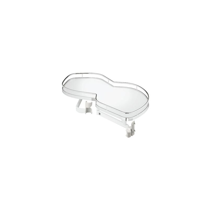 Hafele - Panier pour meuble de cuisine lemans ii 600 - 25 kg - chromé.fond blanc - gauche