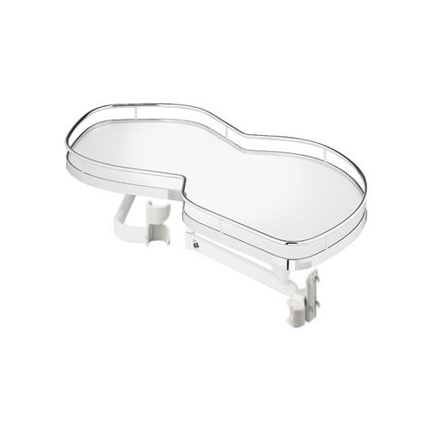 Panier pour meuble de cuisine LEMANS II 600 - 25 kg - chromé.fond blanc - gauche - HAFELE