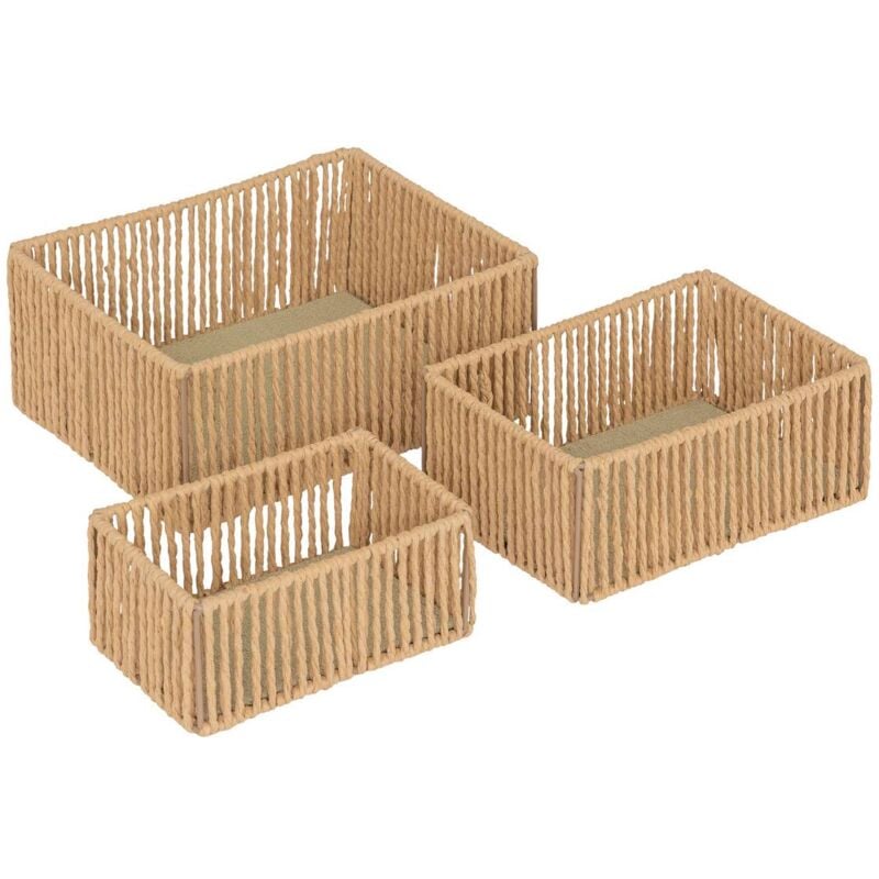 Lot de 3 paniers Ali marron S M L - Atmosphera créateur d'intérieur
