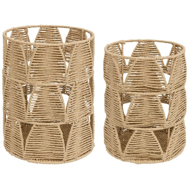 Lot de 2 paniers Soleya D23 28cm beige Atmosphera créateur d'intérieur