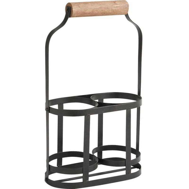 Aubry Gaspard - Porte-bouteilles en métal et bois pour 2 bouteilles