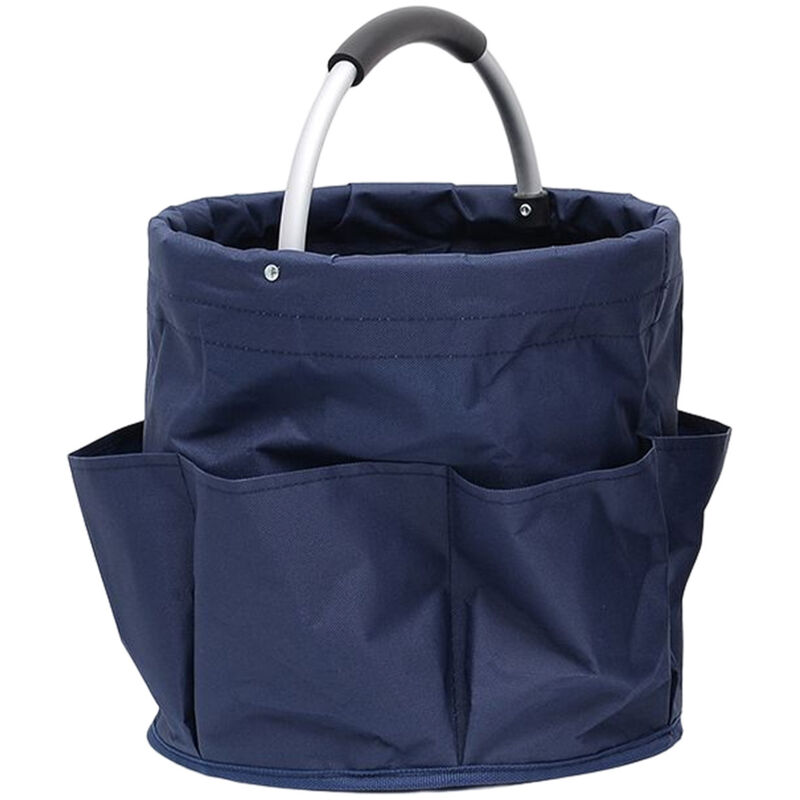 Panier Rangement Produit d'entretien(Bleu foncé), 6 rangements pliables, avec poignée de transport