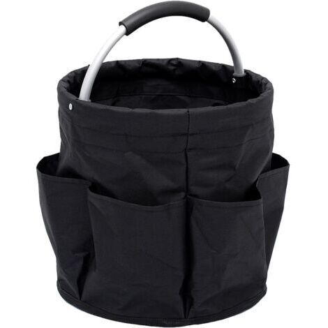 Panier Rangement Produit d'entretien(Noir), 6 rangements pliables, avec poignée de transport